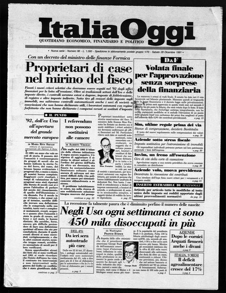 Italia oggi : quotidiano di economia finanza e politica